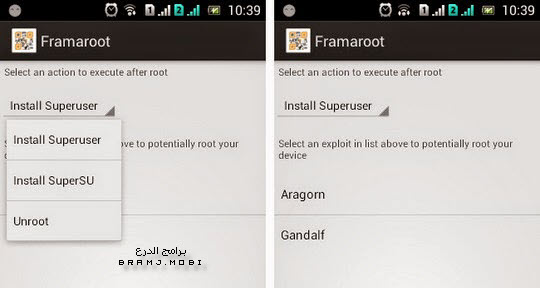 طريقة عمل الرووت بواسطة برنامج Framaroot