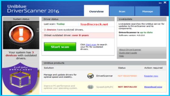 برنامج البحث عن التعريفات الناقصة 2023 كامل مجاناً Uniblue DriverScanner 2023