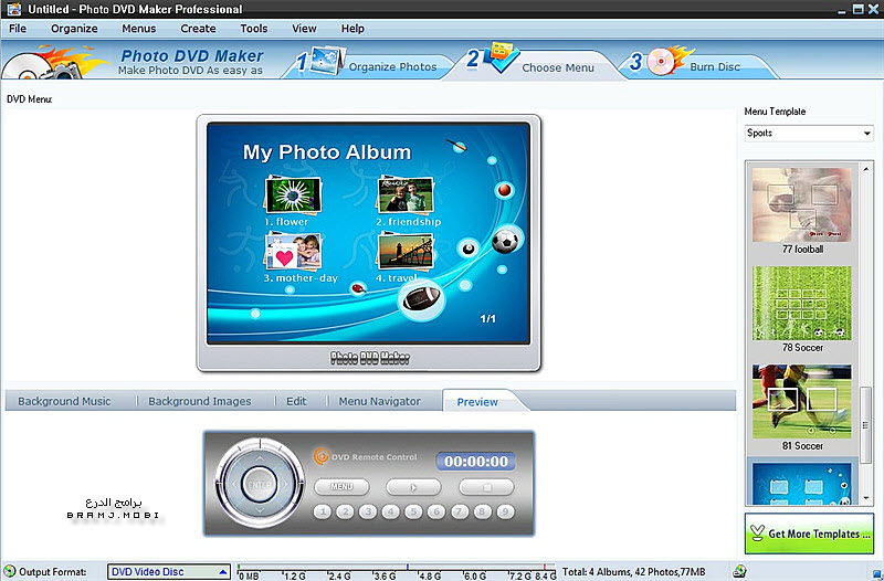 واجهة برنامج دمج الصور مع الصوت Photo DVD Maker واجهة برنامج دمج الصور مع الصوت Photo DVD Maker